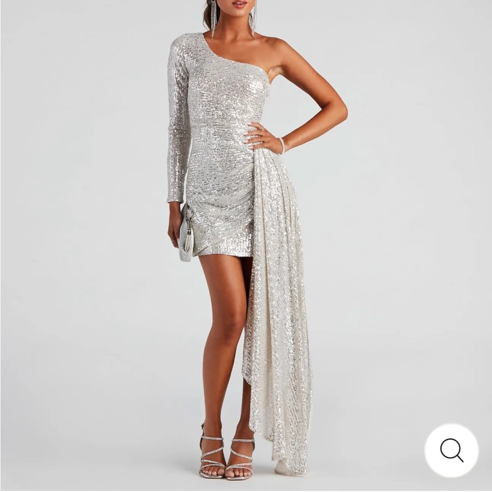 One shoulder sequined dress-almost brand new.